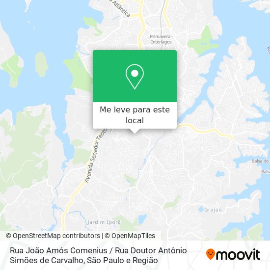 Rua João Amós Comenius / Rua Doutor Antônio Simões de Carvalho mapa