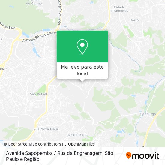 Avenida Sapopemba / Rua da Engrenagem mapa