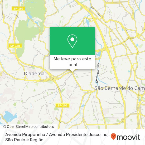 Avenida Piraporinha / Avenida Presidente Juscelino mapa