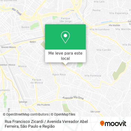 Rua Francisco Zicardi / Avenida Vereador Abel Ferreira mapa