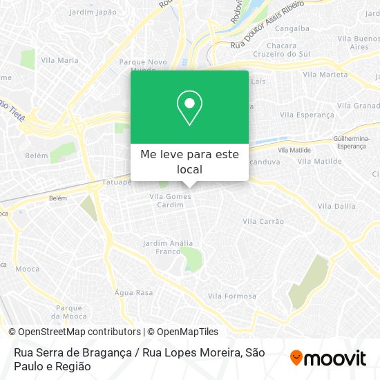 Rua Serra de Bragança / Rua Lopes Moreira mapa