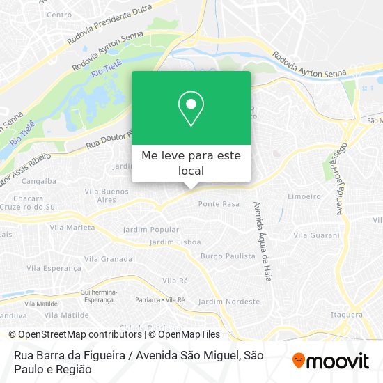 Rua Barra da Figueira / Avenida São Miguel mapa