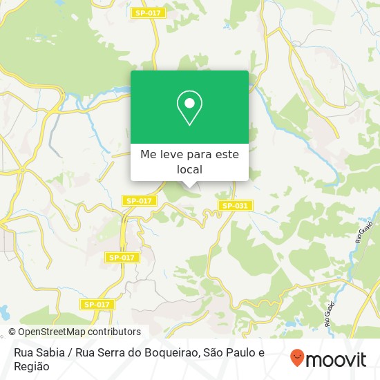 Rua Sabia / Rua Serra do Boqueirao mapa