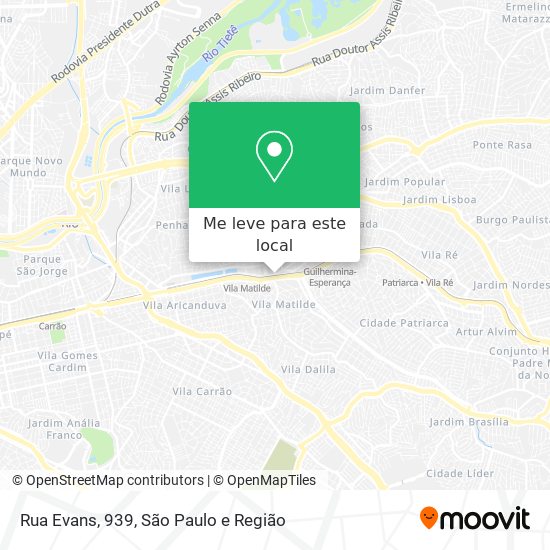 Rua Evans, 939 mapa
