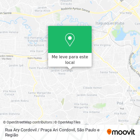 Rua Ary Cordovil / Praça Ari Cordovil mapa