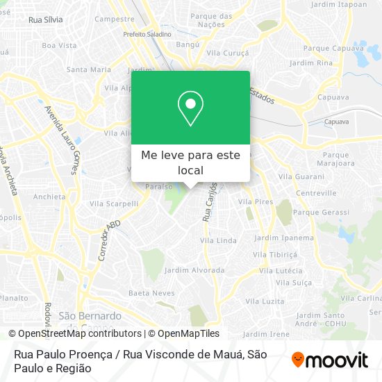 Rua Paulo Proença / Rua Visconde de Mauá mapa