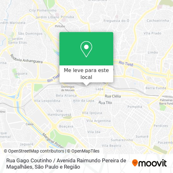 Rua Gago Coutinho / Avenida Raimundo Pereira de Magalhães mapa