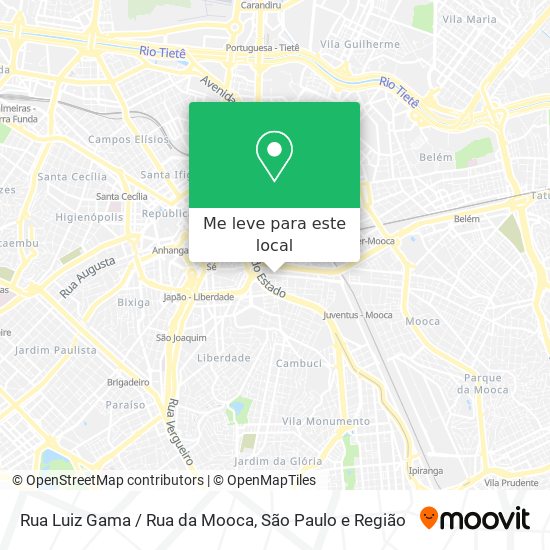 Rua Luiz Gama / Rua da Mooca mapa