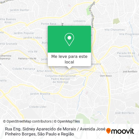 Rua Eng. Sidney Aparecido de Morais / Avenida José Pinheiro Borges mapa