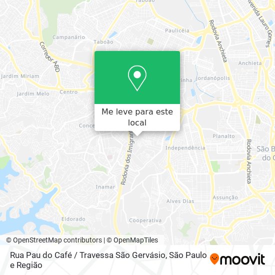 Rua Pau do Café / Travessa São Gervásio mapa