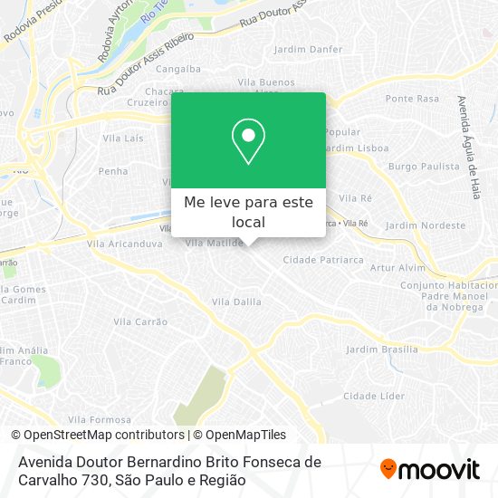 Avenida Doutor Bernardino Brito Fonseca de Carvalho 730 mapa