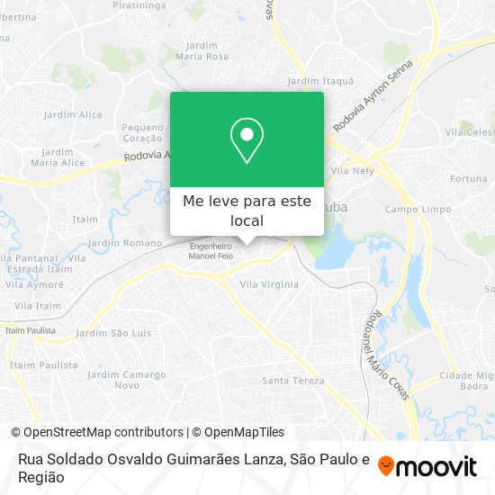 Rua Soldado Osvaldo Guimarães Lanza mapa