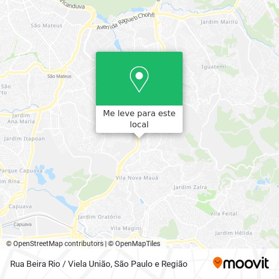 Rua Beira Rio / Viela União mapa