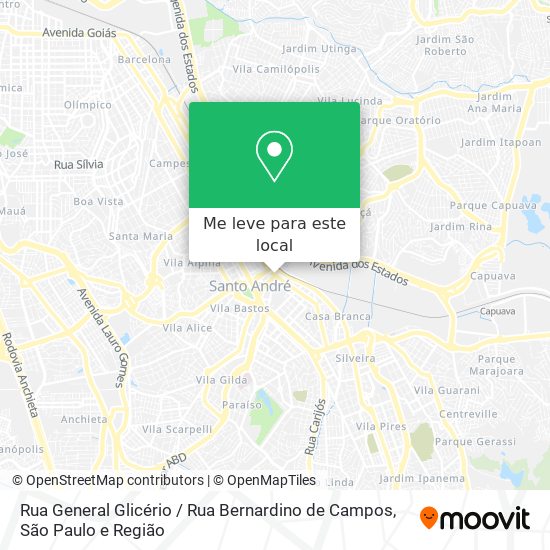 Rua General Glicério / Rua Bernardino de Campos mapa