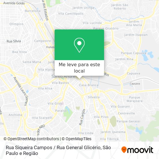 Rua Siqueira Campos / Rua General Glicério mapa