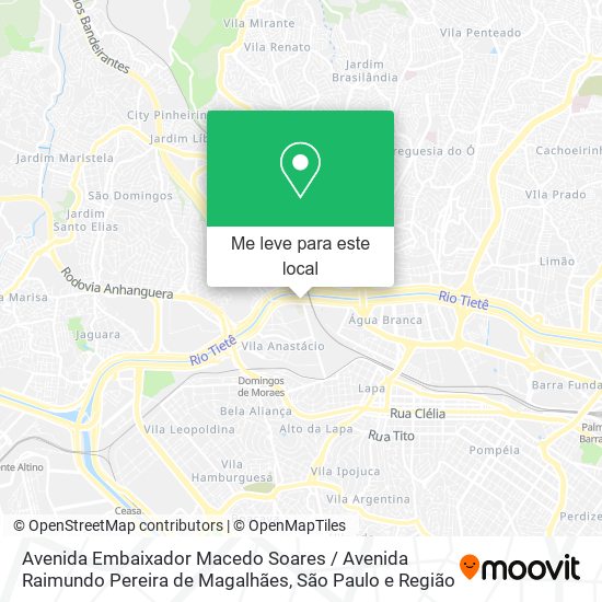 Avenida Embaixador Macedo Soares / Avenida Raimundo Pereira de Magalhães mapa