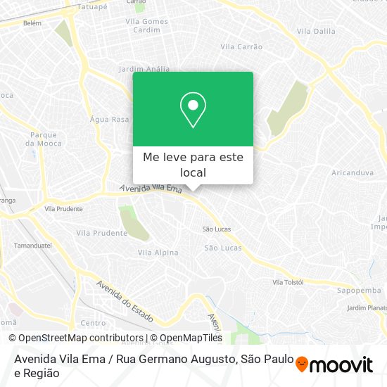 Avenida Vila Ema / Rua Germano Augusto mapa