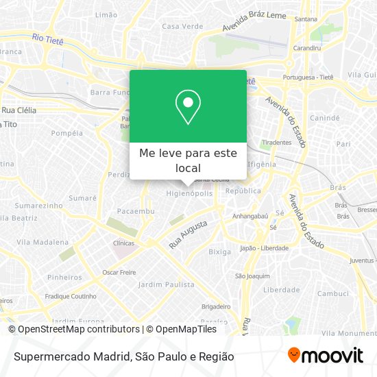 Supermercado Madrid mapa