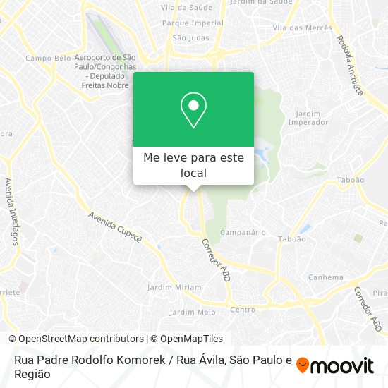 Rua Padre Rodolfo Komorek / Rua Ávila mapa