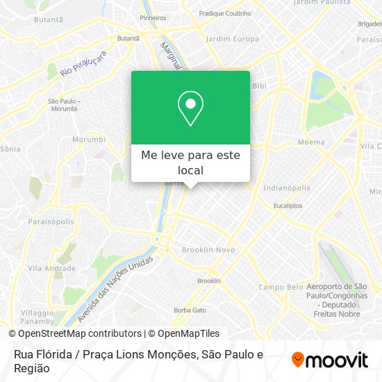 Rua Flórida / Praça Lions Monções mapa