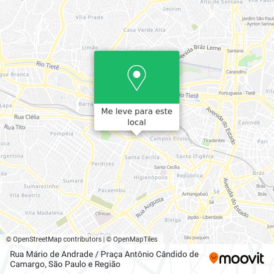 Rua Mário de Andrade / Praça Antônio Cândido de Camargo mapa
