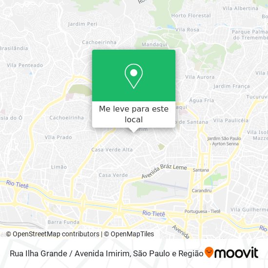 Rua Ilha Grande / Avenida Imirim mapa