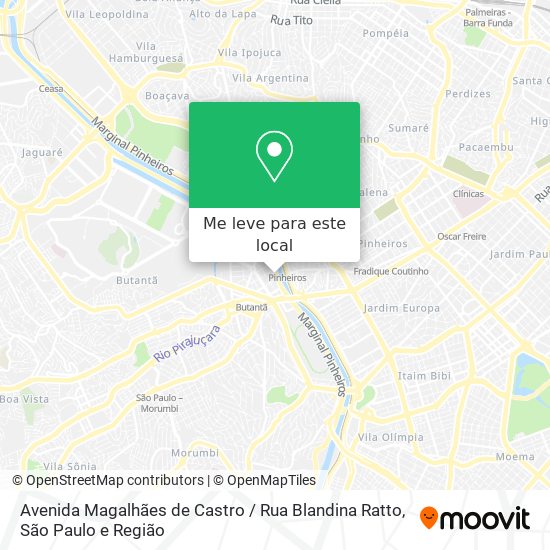 Avenida Magalhães de Castro / Rua Blandina Ratto mapa