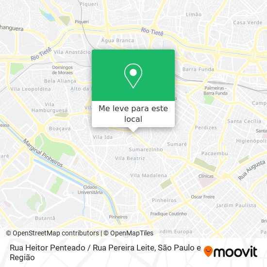 Rua Heitor Penteado / Rua Pereira Leite mapa