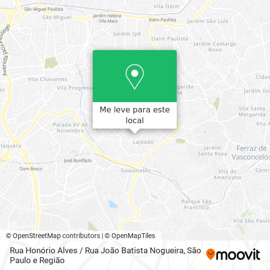 Rua Honório Alves / Rua João Batista Nogueira mapa