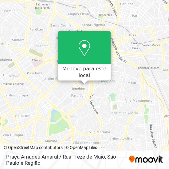 Praça Amadeu Amaral / Rua Treze de Maio mapa