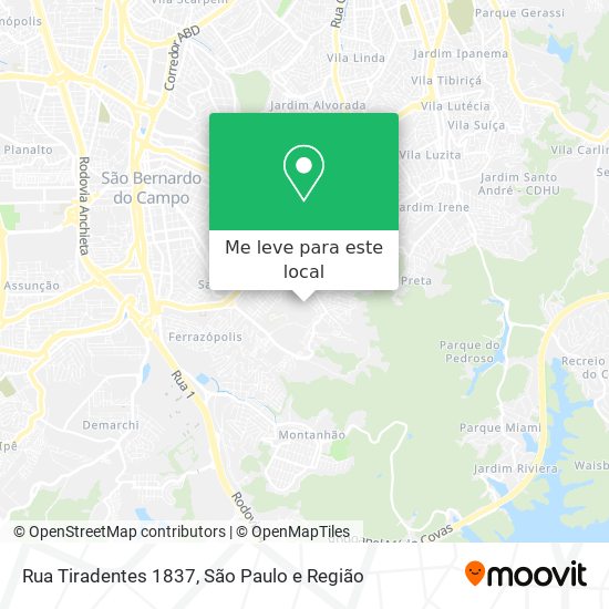Rua Tiradentes 1837 mapa