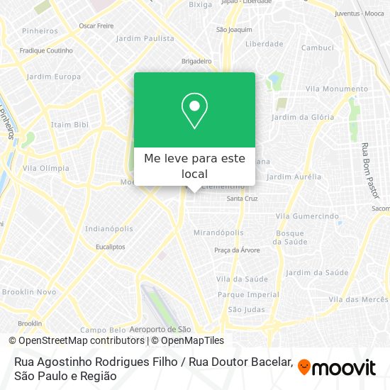 Rua Agostinho Rodrigues Filho / Rua Doutor Bacelar mapa