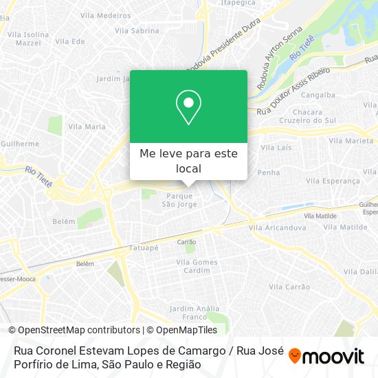 Rua Coronel Estevam Lopes de Camargo / Rua José Porfírio de Lima mapa