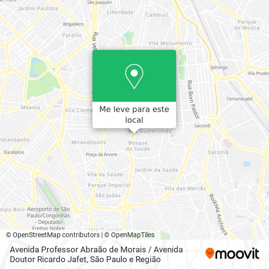 Avenida Professor Abraão de Morais / Avenida Doutor Ricardo Jafet mapa