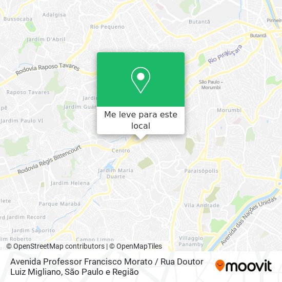 Avenida Professor Francisco Morato / Rua Doutor Luiz Migliano mapa