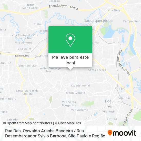 Rua Des. Oswaldo Aranha Bandeira / Rua Desembargador Sylvio Barbosa mapa