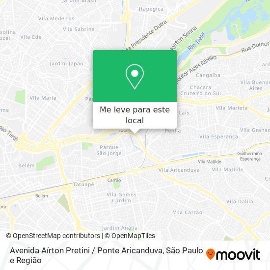 Avenida Aírton Pretini / Ponte Aricanduva mapa