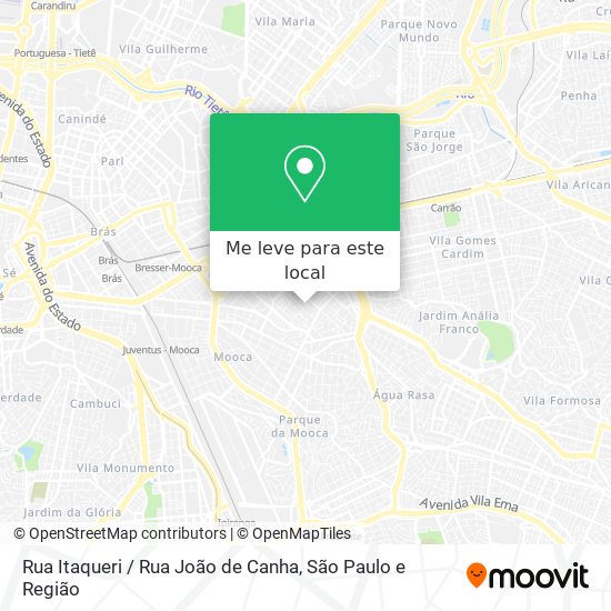 Rua Itaqueri / Rua João de Canha mapa