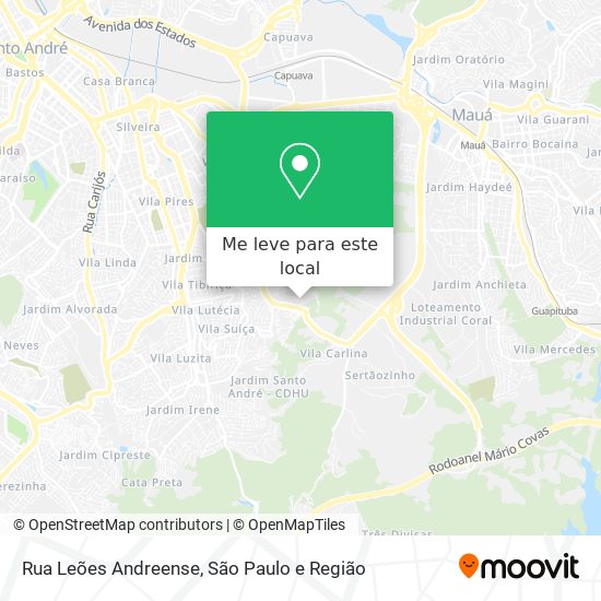 Rua Leões Andreense mapa