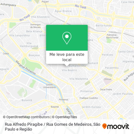 Rua Alfredo Piragibe / Rua Gomes de Medeiros mapa