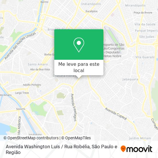 Avenida Washington Luís / Rua Robélia mapa