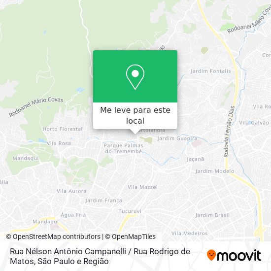 Rua Nélson Antônio Campanelli / Rua Rodrigo de Matos mapa