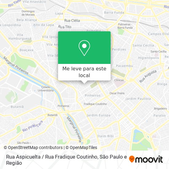 Rua Aspicuelta / Rua Fradique Coutinho mapa