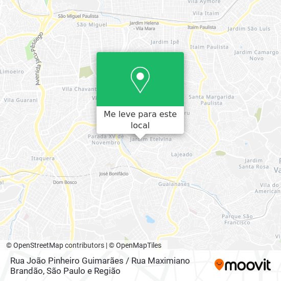 Rua João Pinheiro Guimarães / Rua Maximiano Brandão mapa