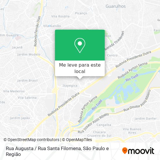 Rua Augusta / Rua Santa Filomena mapa