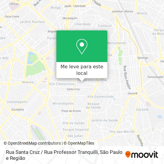 Rua Santa Cruz / Rua Professor Tranquilli mapa