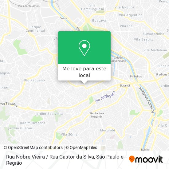 Rua Nobre Vieira / Rua Castor da Silva mapa