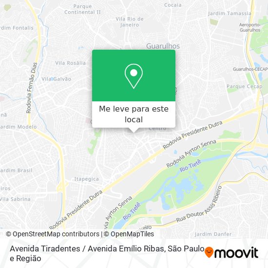 Avenida Tiradentes / Avenida Emílio Ribas mapa