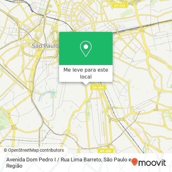 Avenida Dom Pedro I / Rua Lima Barreto mapa