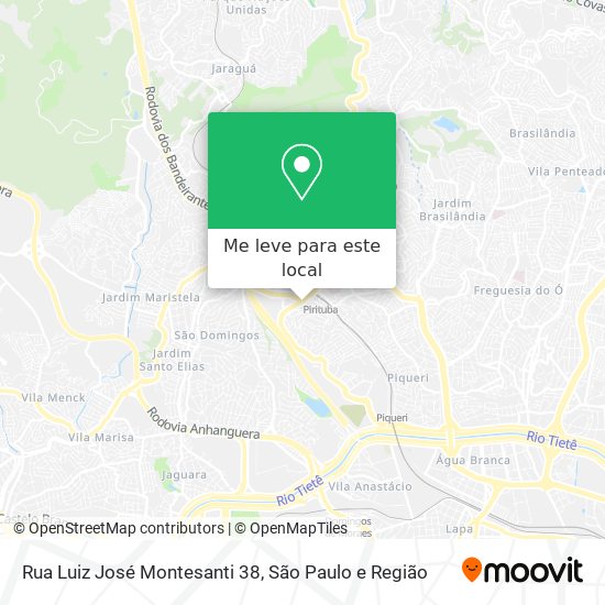 Rua Luiz José Montesanti 38 mapa